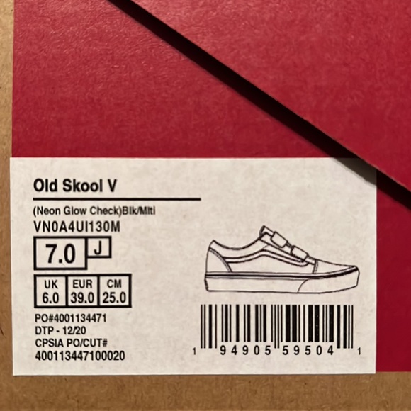 Glow in the dark- Old Skool Vans; Multicolor checkered - Picture 2 of 3